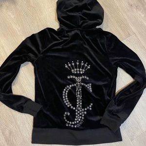 Juicy Couture black zip up hoodie Sz m